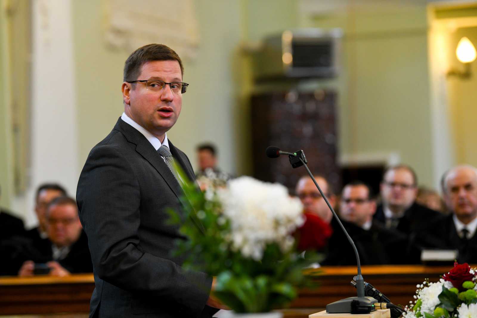 Gulyás Gergely a felújítást támogató magyar kormány képviseletében köszöntötte a jelenlévőket | Fotó: Czinzel László