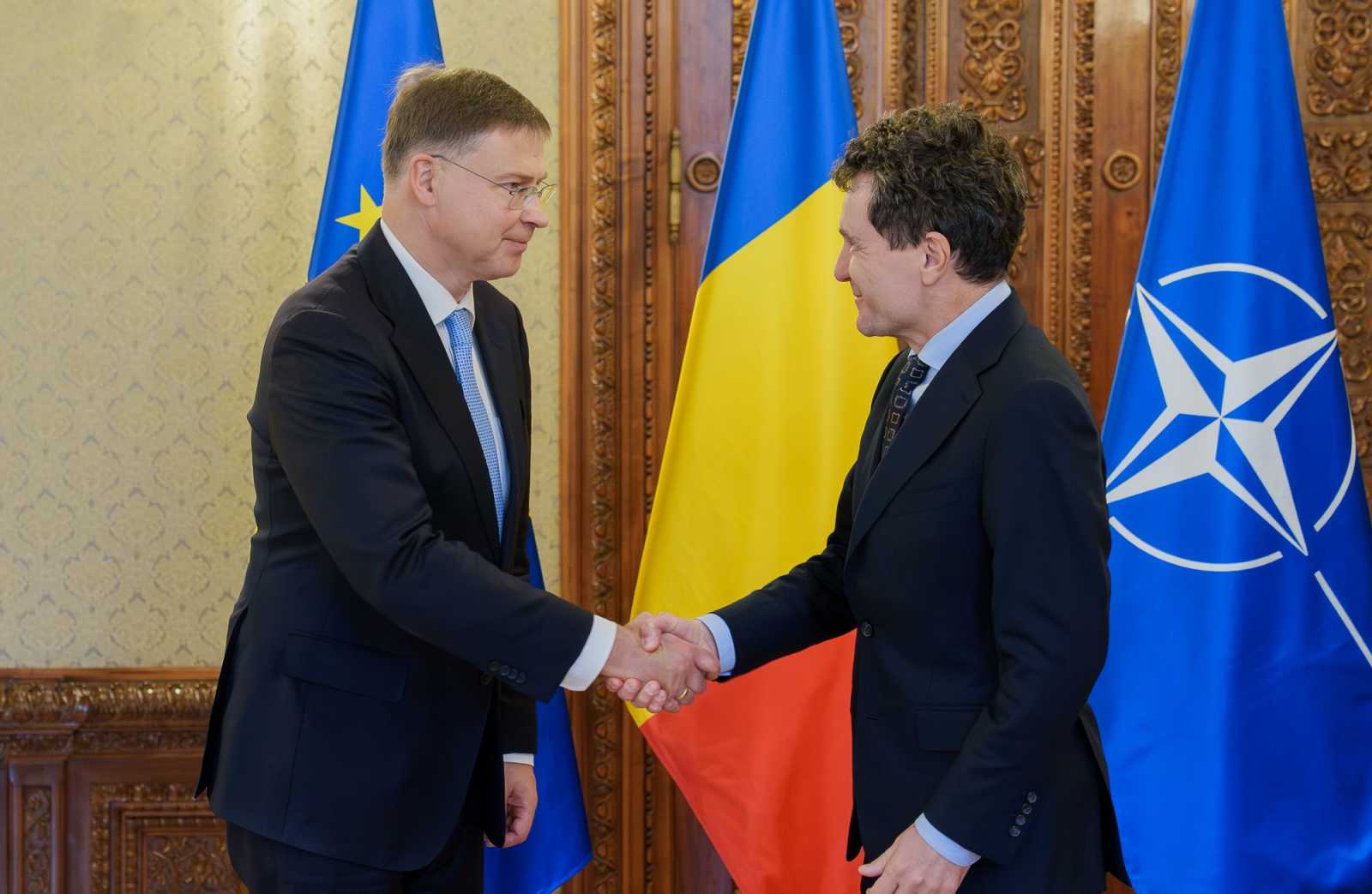 Valdis Dombrovskis Nicușor Dan államfővel találkozott | Fotó: presidency.ro