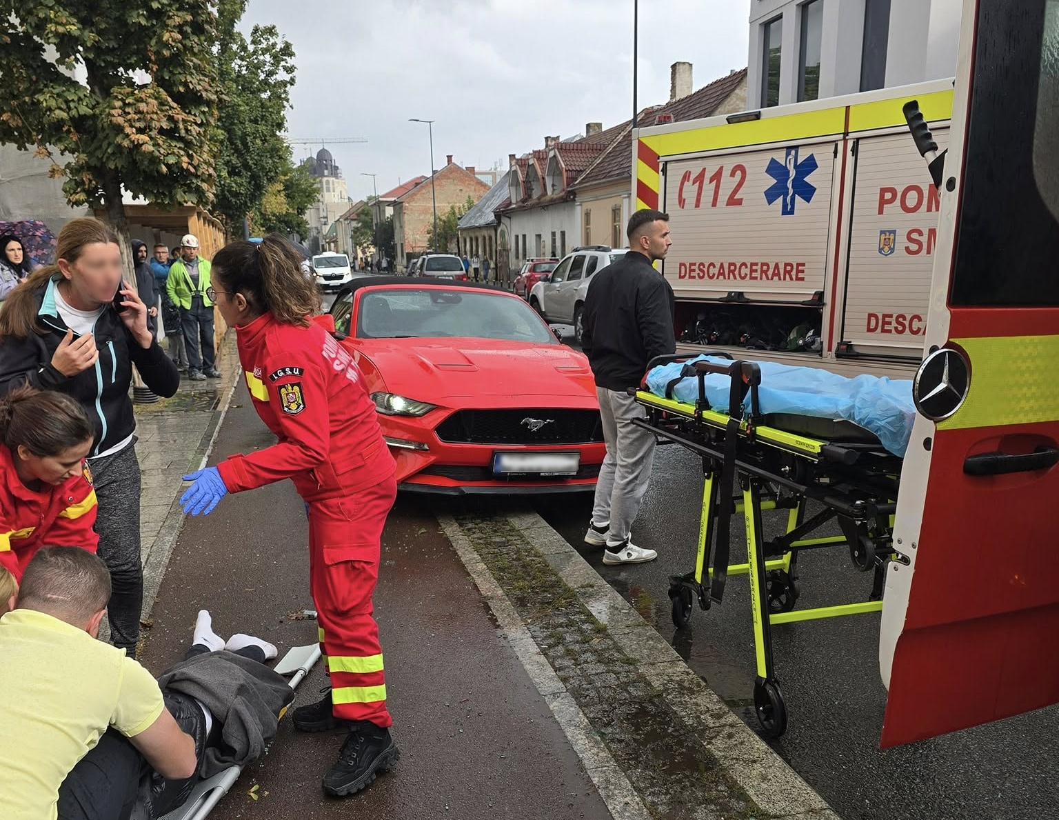 A járdán gázolta el a Mustang. | Fotó: Info Trafic Cluj