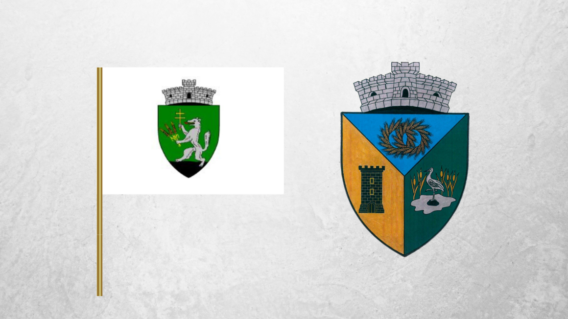 Börvely címere jobbra, Árkos zászlaja balra