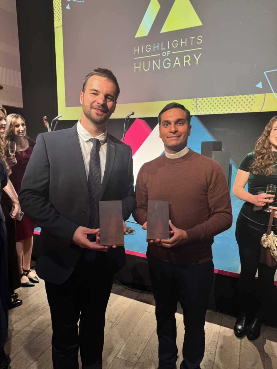 Kapu Tibor és Kalányos Ottó a Highlights of Hungary díjátadóján. Fotó: Kalányos Ottó Facebook-oldala