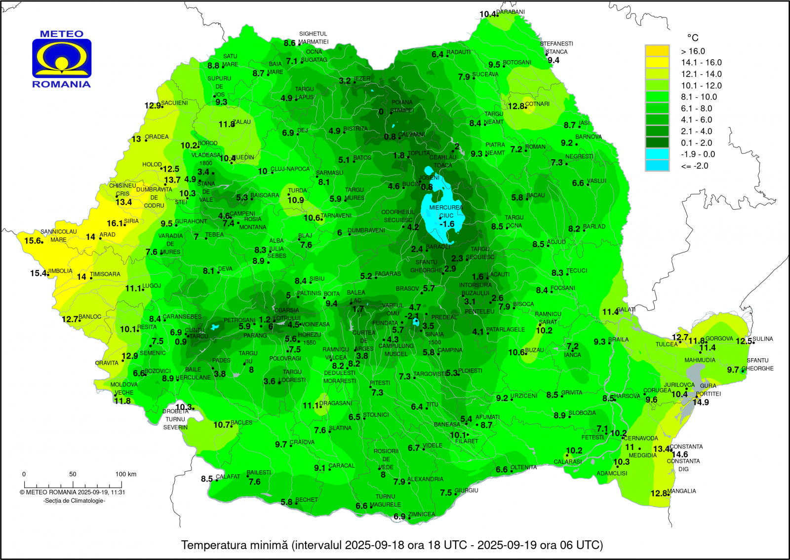 Hűvös reggelre ébredt Székelyföld. Csíkszeredában mínusz értéket mértek. | Illusztráció: Országos Meteorológiai Szolgálat