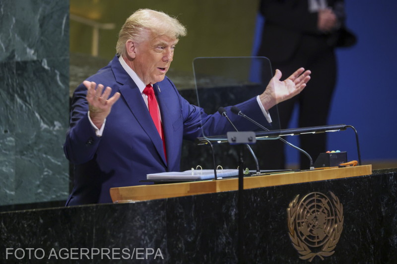 Donald Trump amerikai elnök az ENSZ közgyűlésén New-Yorkban. | Fotó: Agerpres/EPA