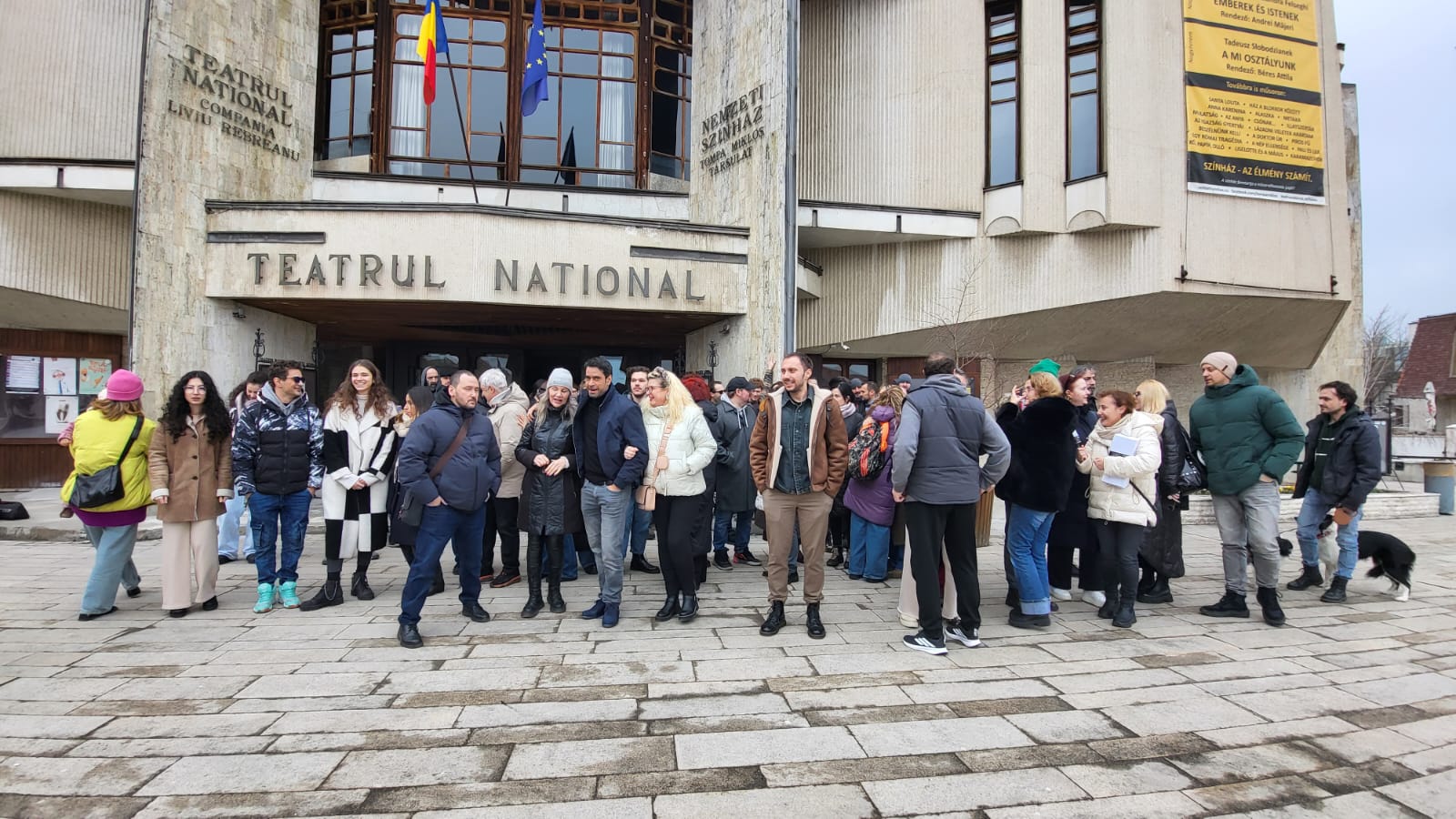 A fővárosi tiltakozással egy időben Marosvásárhelyen szimpátiatüntetést tartottak a színészek | Fotó: Rákóczi Kinga