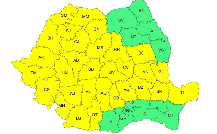 Szinte az egész országra kiadták a riasztást | Térkép: ANM