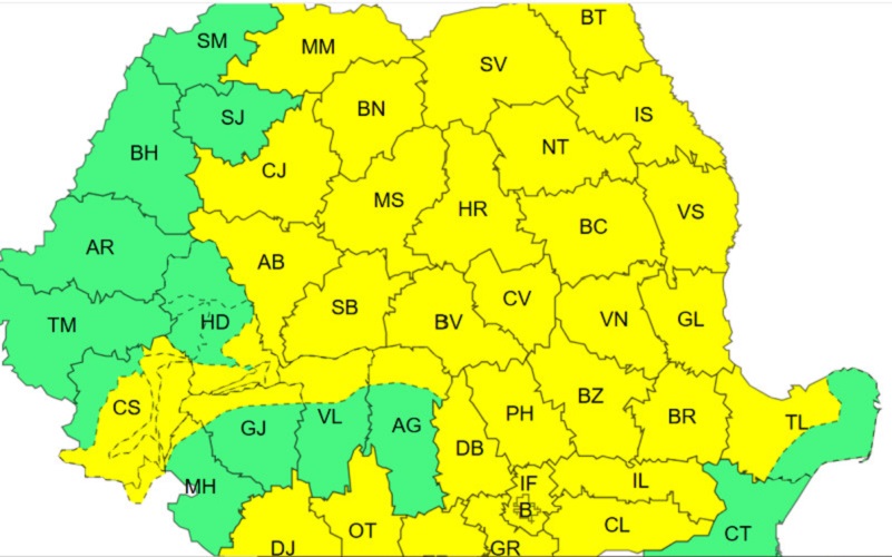 Szombatra „besárgul” az ország  | Térkép: ANM