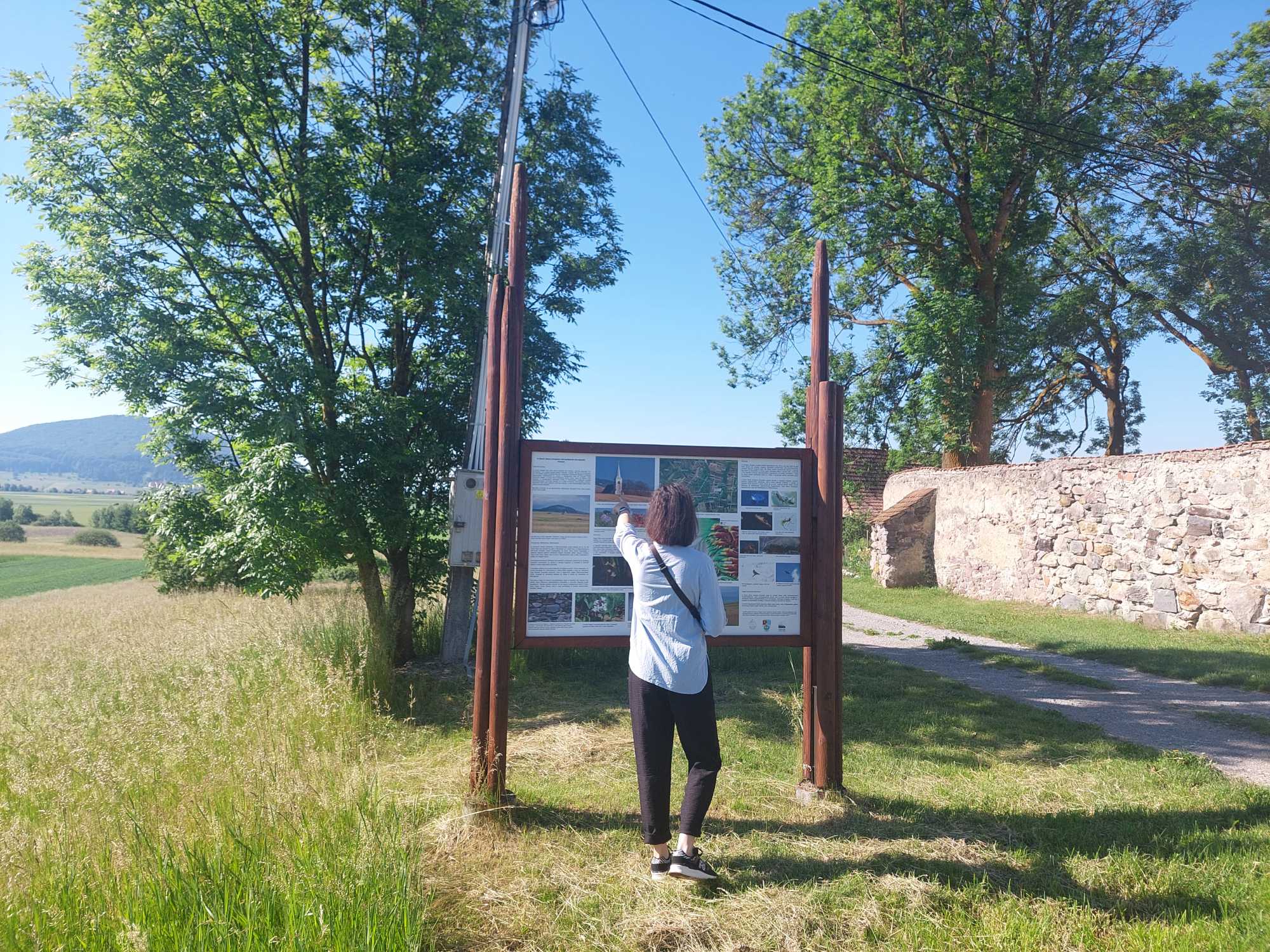 Az új információs tábla több nyelven oszt meg érdekességeket a környékről.