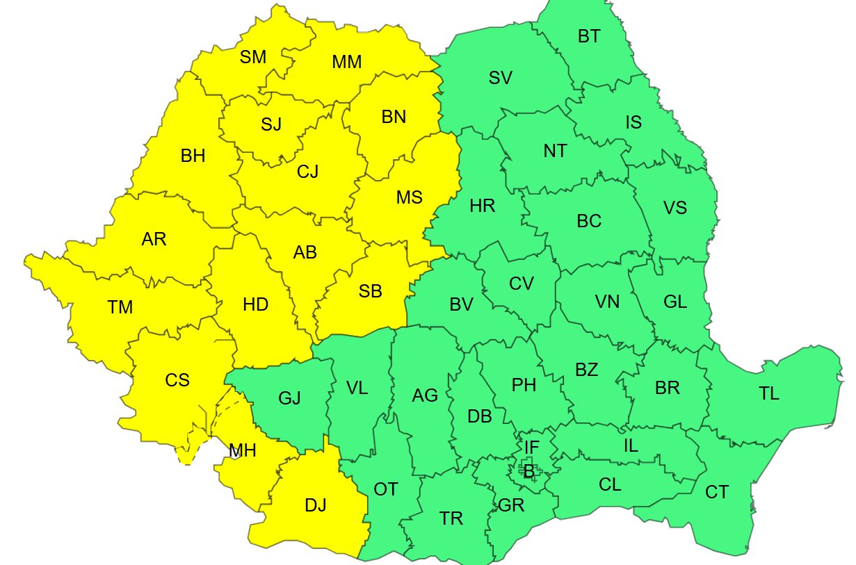 Ez várható szombaton. | Képek forrása: meteoromania.ro