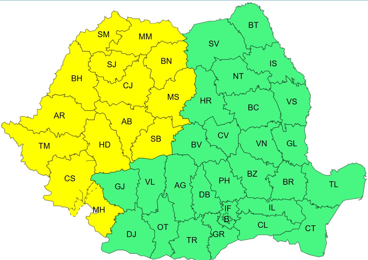 Ez várható szombaton. | Képek forrása: meteoromania.ro