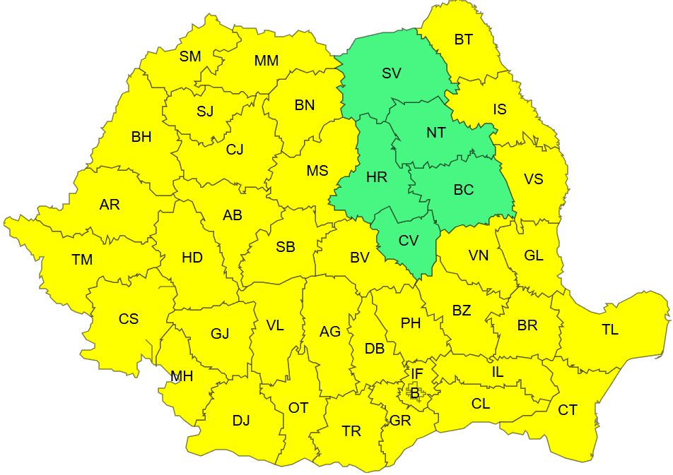 Szinte az egész országot érinti a hőség. | Képek forrása: meteoromania.ro