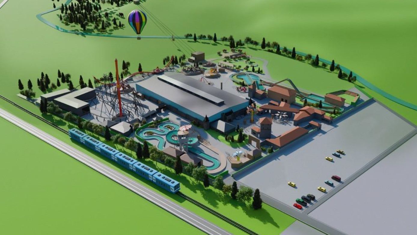 Látványterv a tervezett élménypark egy részletével. | Illusztárció: Dracula Park Transylvania Facebook-oldal