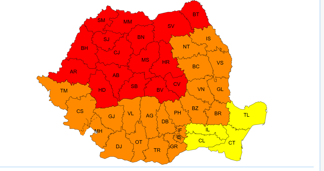 Vörösbe borult Erdély | Térkép: ANM