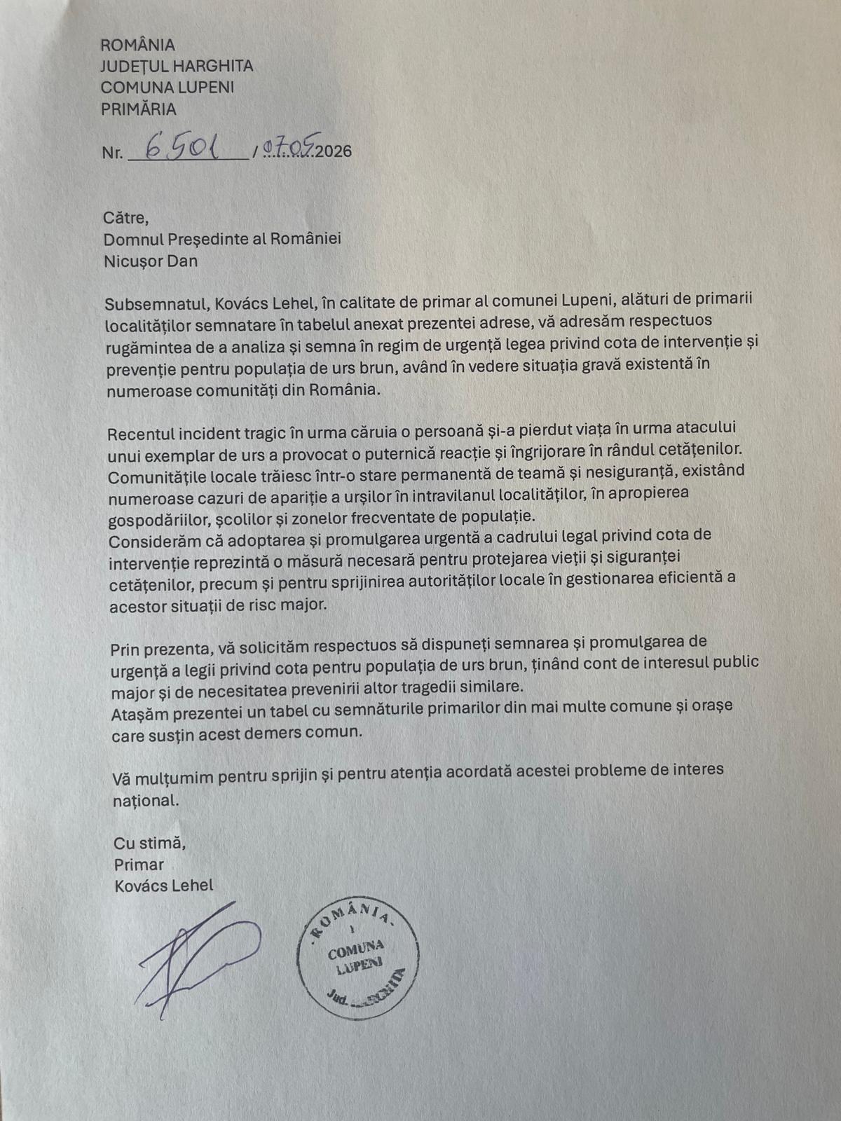A petíció. | Kovács Lehel szíves engedélyével.