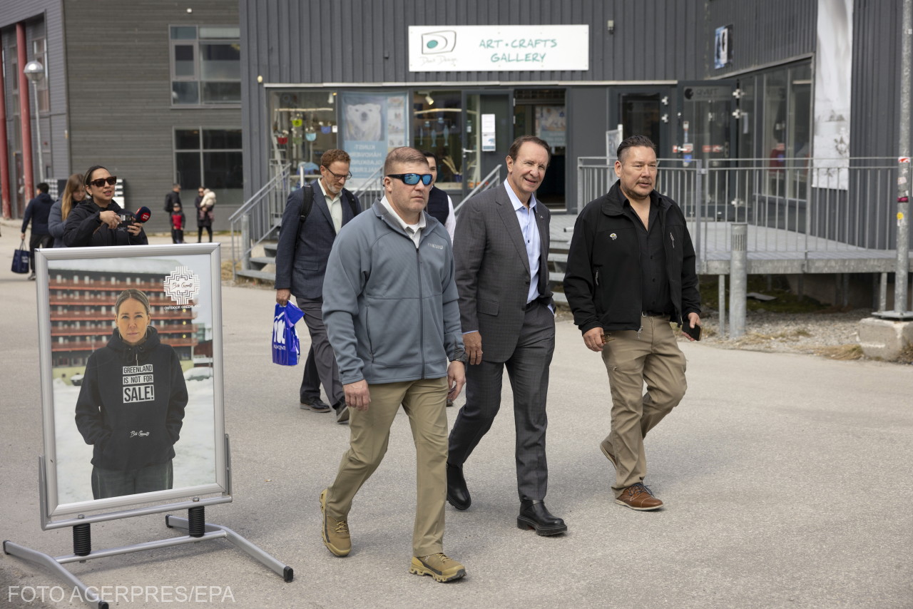 Jeff Landry amerikai különmegbízott, louisianai kormányzó (jobbról a második) Nuukban május 20-án. Landry a Future Greenland gazdasági fórum után zárta le május 17-én kezdődött látogatását. | Fotó: Agerpres
