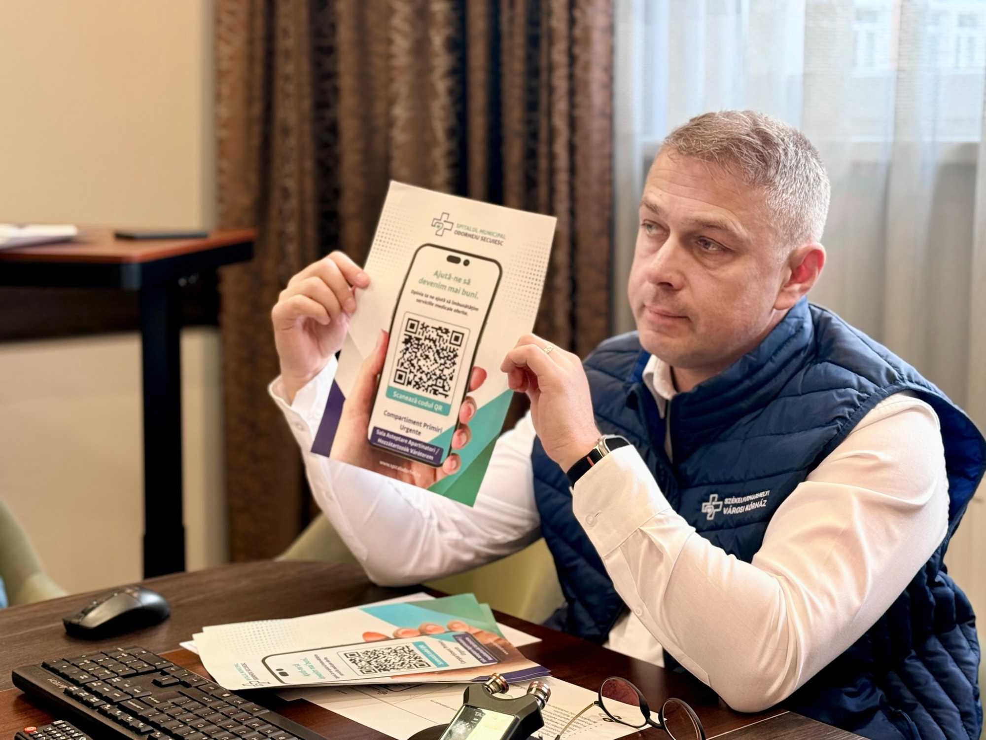 Komoróczi Zsolt kórházigazgató szerint a modern egészségügyben fontos a visszacsatolás | Fotó: udvarhelyikorhaz.ro