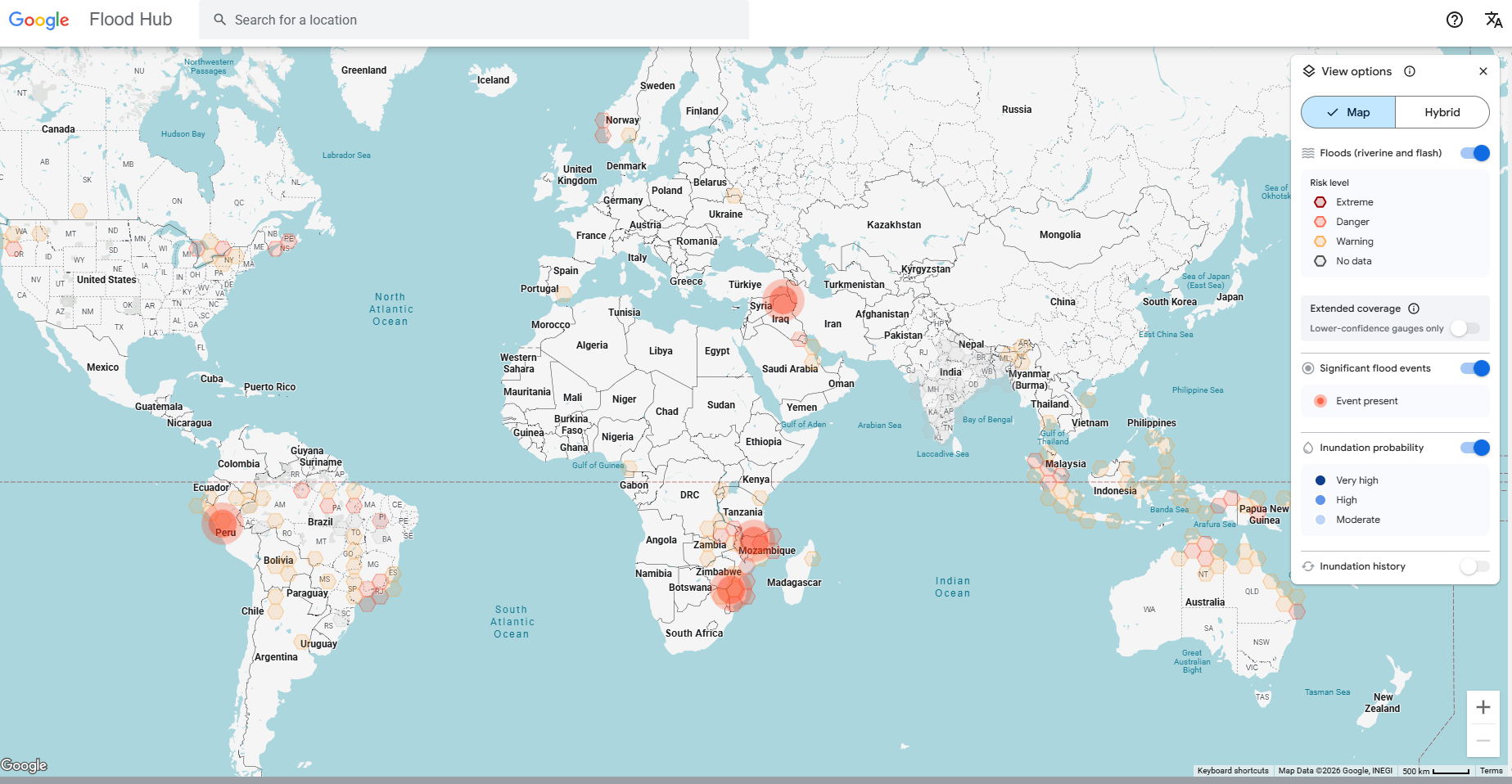 A Flood Hub oldalon elérhető az előrejelzés | Fotó: Google/képernyőmentés 