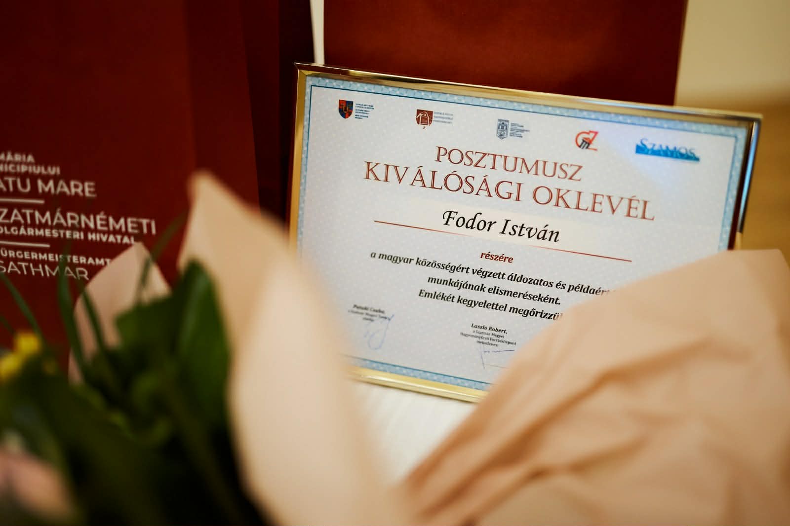 Fodor Istvánt posztumusz tüntették ki