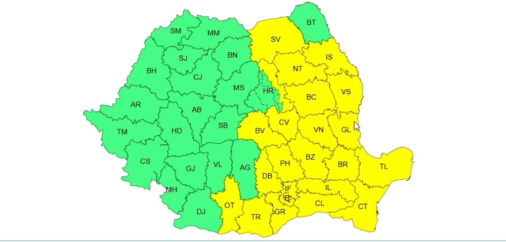 Kiadták a sárga kódot | Térkép: ANM