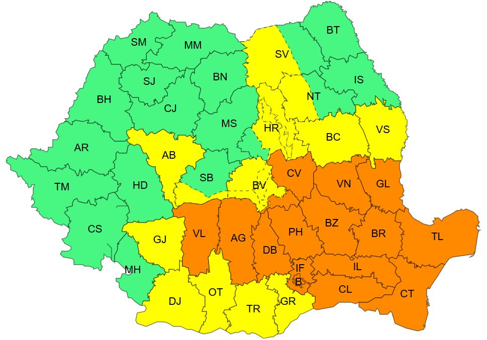 Székelyföldet is érinti a zivataros időjárás, főleg Kovászna megyében kell hevesebb zivatarokra számítani. | Képek forrása: meteoromania.ro