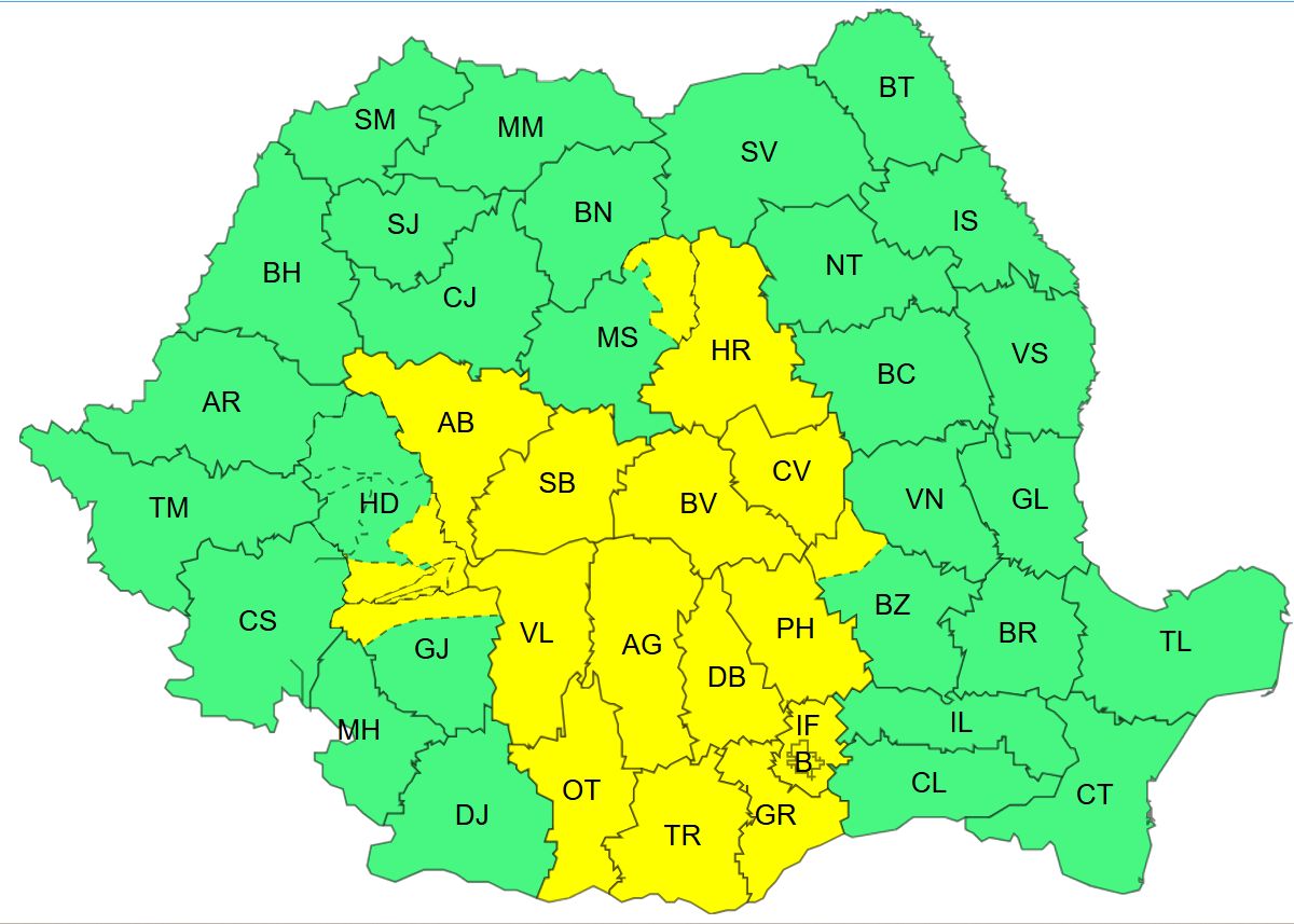 Erdély egy részében vihar, heves záporok várhatók. | Kép forrása: meteoromania.ro