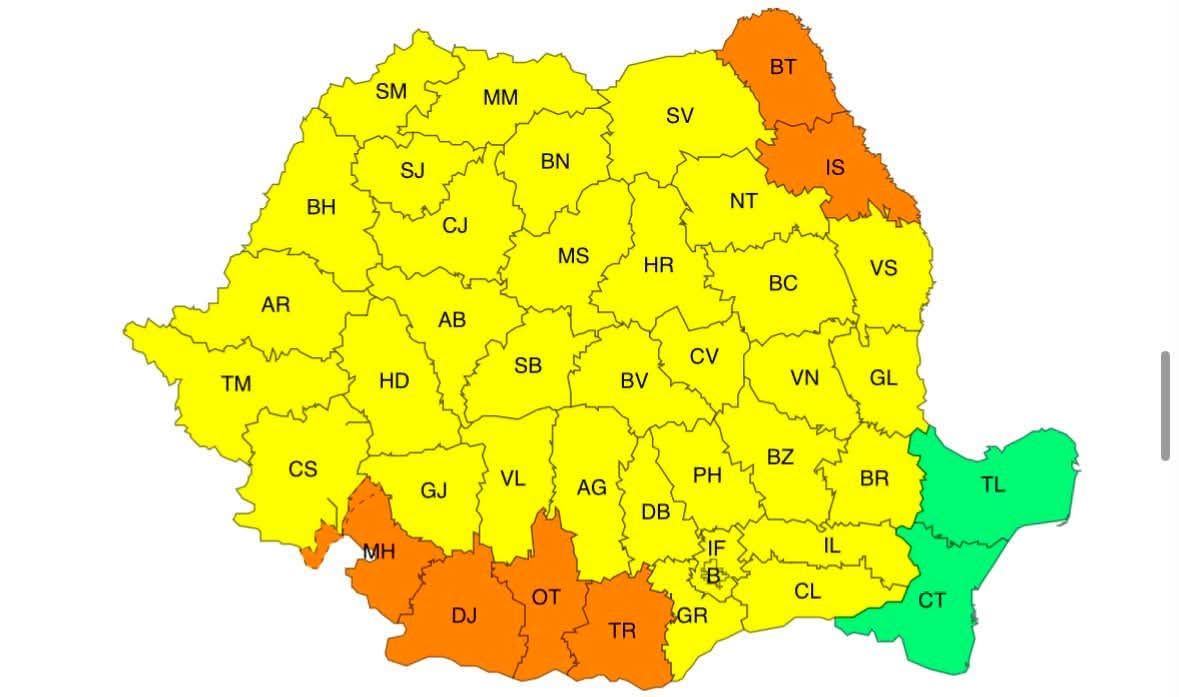 Szinte az egész országban hőségriasztás van | Térkép: ANM