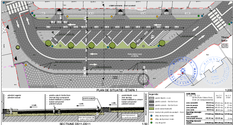 A főtér érintett részén új parkolókat is létesítenek.