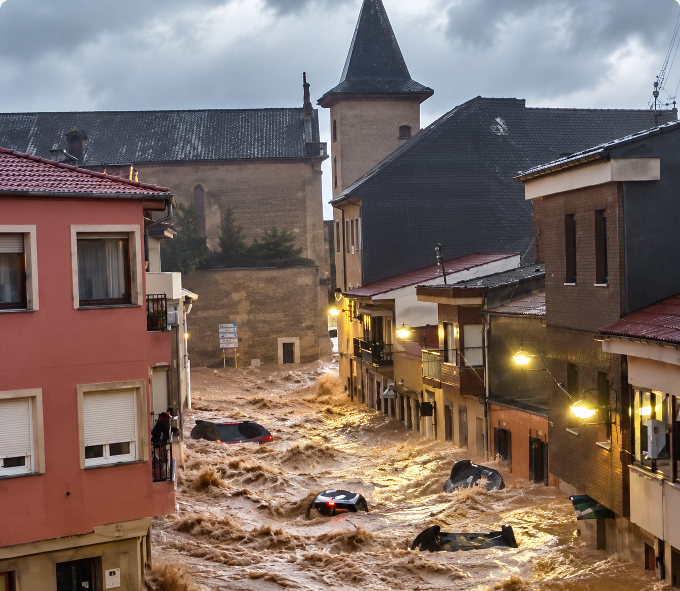 Villámárvíz Spanyolországban. | Fotó: MI szerkesztett képernyőmentés