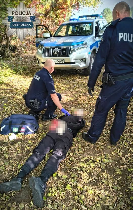 Rendőrségi fotó az elfogásról. | Fotó: Policja Ostrołęka/Facebook