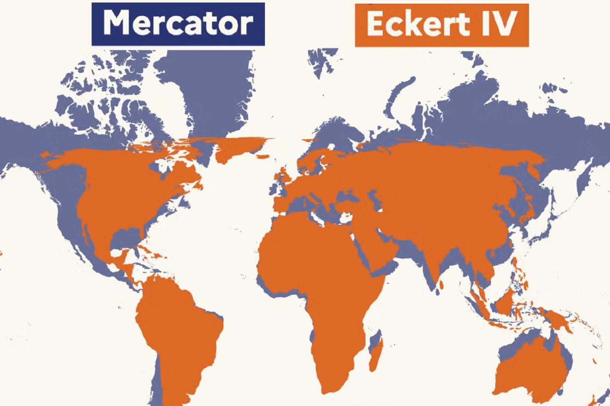 A Mercator- és az Equal Earth-térkép eltérései | Fotó: Francia Külügyminisztérium honlapja