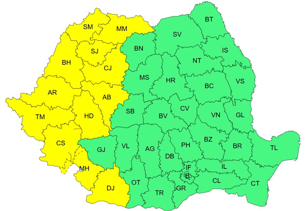 12 megyében lesz hőség. | Kép forrása. meteoromania.ro