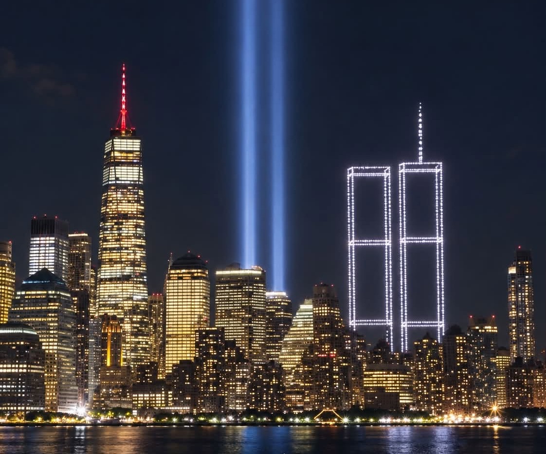 A szerda esti drónos megemlékezés New Yorkban | Fotó: Facebook