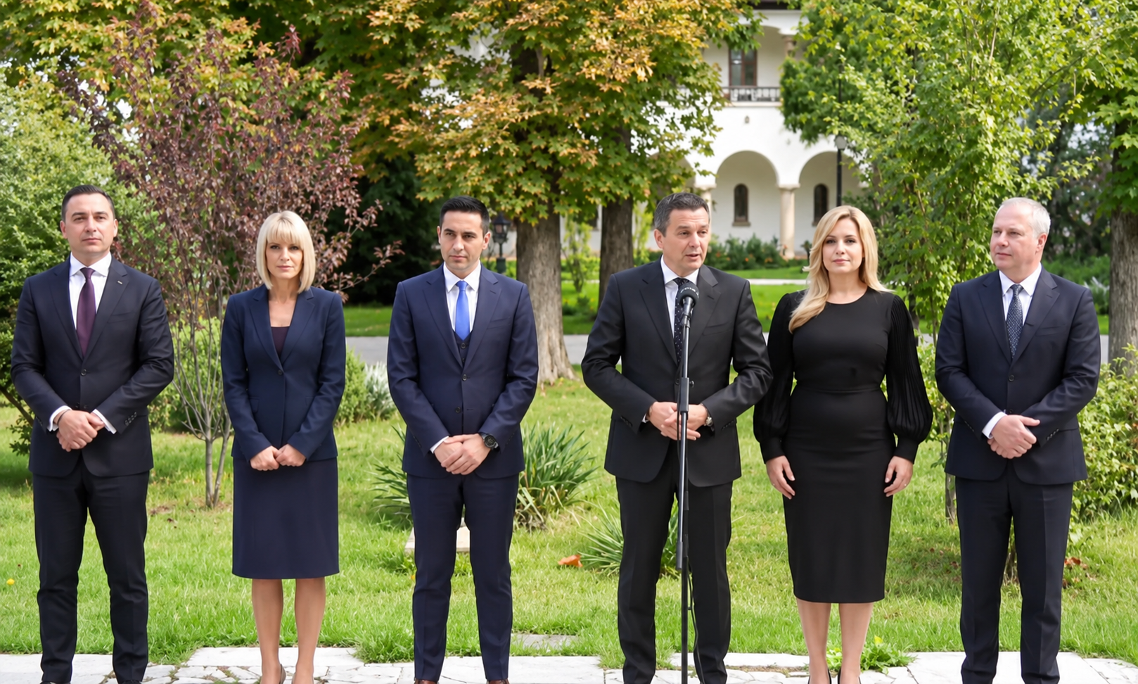 A PSD küldöttsége Sorin Grindeanu, Bogdan Ivan, Claudiu Manda, Diana Tușa, Silvia Mihalcea és Ionuț Pucheanu. | Fotó: Szociáldemokrata Párt Facebook oldala