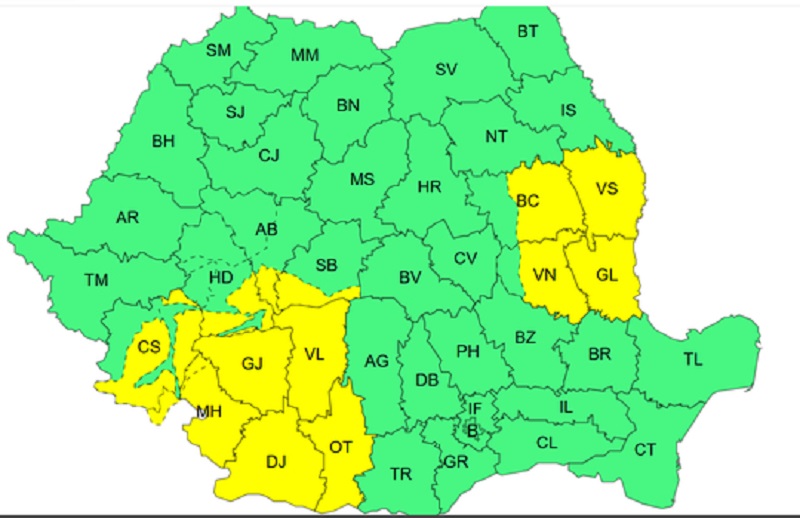Viharos szélre adtak ki riasztást | Térkép: ANM
