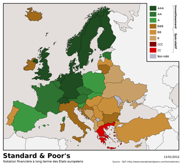 Notation financière des Etats européens par Standard  Poors-2012-13-01