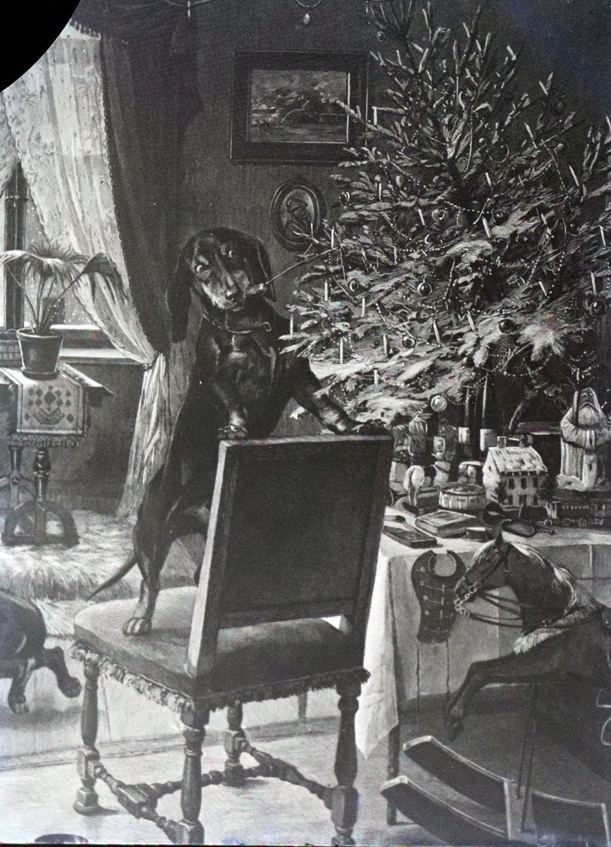 „Kutya a karácsonyfánál” 1912-ből. Adományozók: Orbán Lajos örökösei