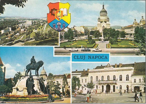 Az 1970-es évek végén jelent meg a szocialista városjelvénnyel ellátott képeslap-sorozat, amelyen a szocialista városrendezés és - építészet is hangsúlyossá vált: ezen a fotón a Fellegvár egy része látszik, más képeken az új szállodák képviselték a kor „vívmányait”. A Mátyás emlékmű már nem önmagában vett látványosság.
