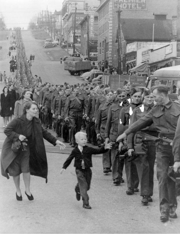 Kanadai katonák 1940-ben.