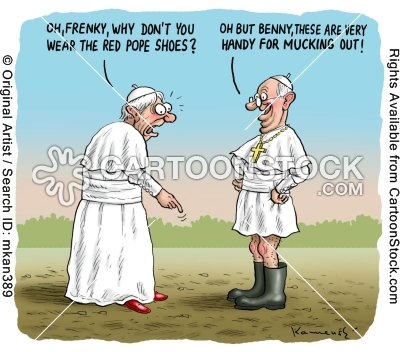 Ferenc pápa cipői bendították a karikaturisták kreativitását
