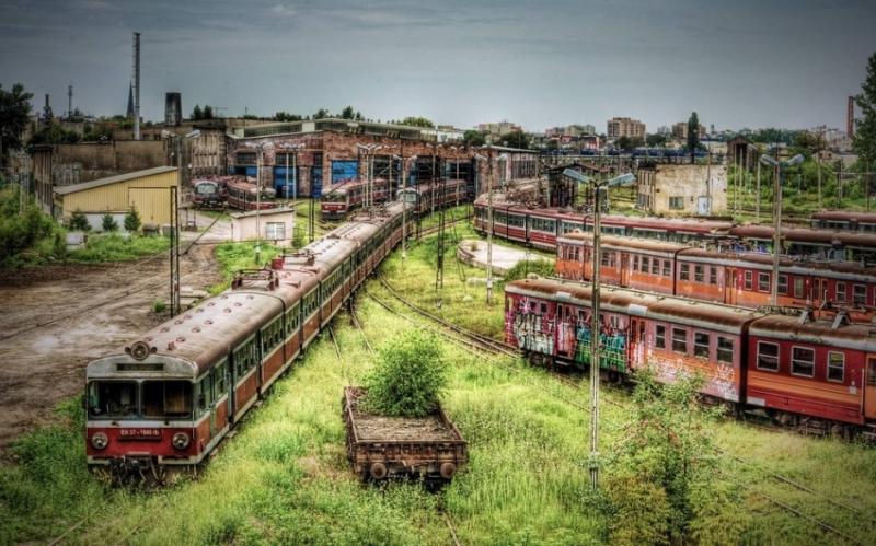 Czestochowa, elhagyatott vonatdepó